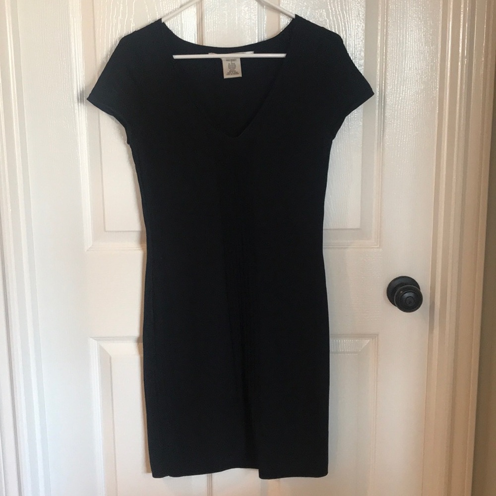 Black knit, flattering dress
